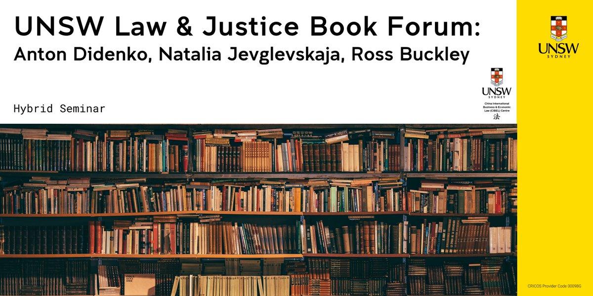 Join us on 26 June (4:30-6pm) at UNSW for the book launch of ‘Customer Data Sharing Frameworks: Twelve Lessons for the World’ by Anton Didenko, <a href="/NJevglevskaja/">Natalia Jevglevskaja</a> and Ross Buckley.
#openbanking #openfinance #opendata

Register here:
unsw.to/law-justice-bo…