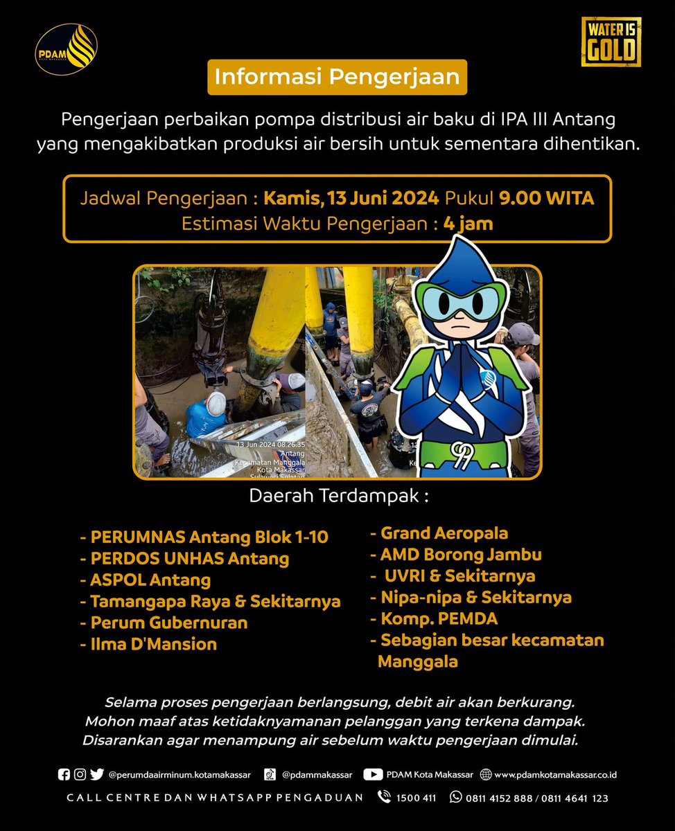 pdammakassar's tweet photo. #informasipengerjaan
#pdammakassar https://t.co/0Xqueaz7Mk
