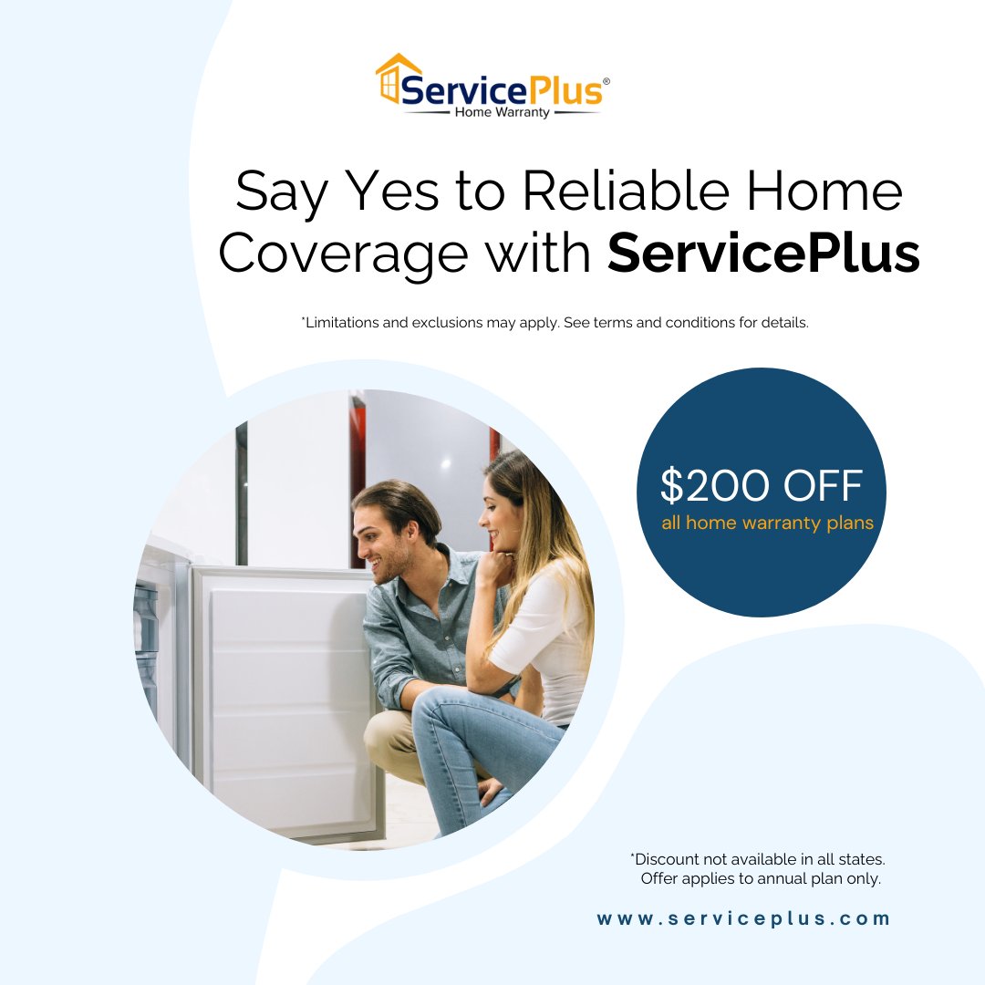 ServicePlusHW's tweet image. Get affordable &amp;amp; comprehensive #homewarranty protection against inevitable home system component &amp;amp; appliance breakdowns. Explore #ServicePlus Home Warranty offers on monthly and annual plan basis. Visit: serviceplus.com

#Homeappliances #homemaintenance #homewarrantyplan