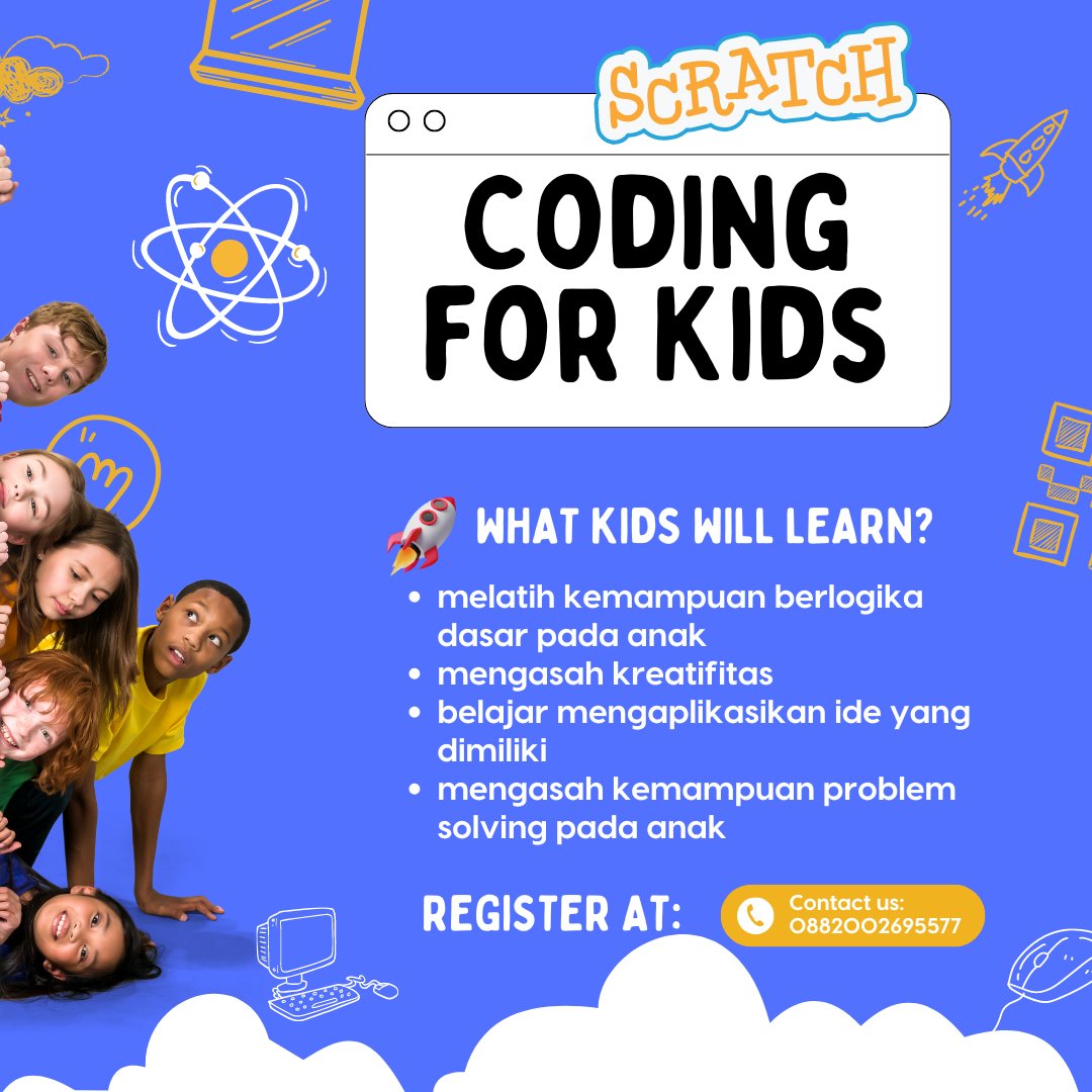 akaddigitech's tweet image. Halo Ayah dan Bunda
Kami dari Akad Digitech mengundang putra-putri Anda untuk mengikuti 3 Days Mini Workshop seru dan edukatif bertajuk "Coding for Kids" yang akan diadakan pada tanggal 24-26 Juni 2024.
#coding #lesanak #lescoding #pendidikan #workshop #code #jakarta #bekasi