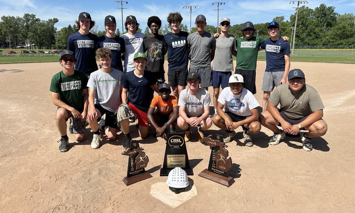 GH_Baseball's tweet photo. Today was officially the last day of Team 40 of #GHbaseball
They will forever be one of the most successful teams in the history of Greenhills School…
✅ 1st Conference Championship
✅ 7th District Championship (2nd time back-to-back)
✅ 2nd Regional Championship https://t.co/YMOZGPWr3V