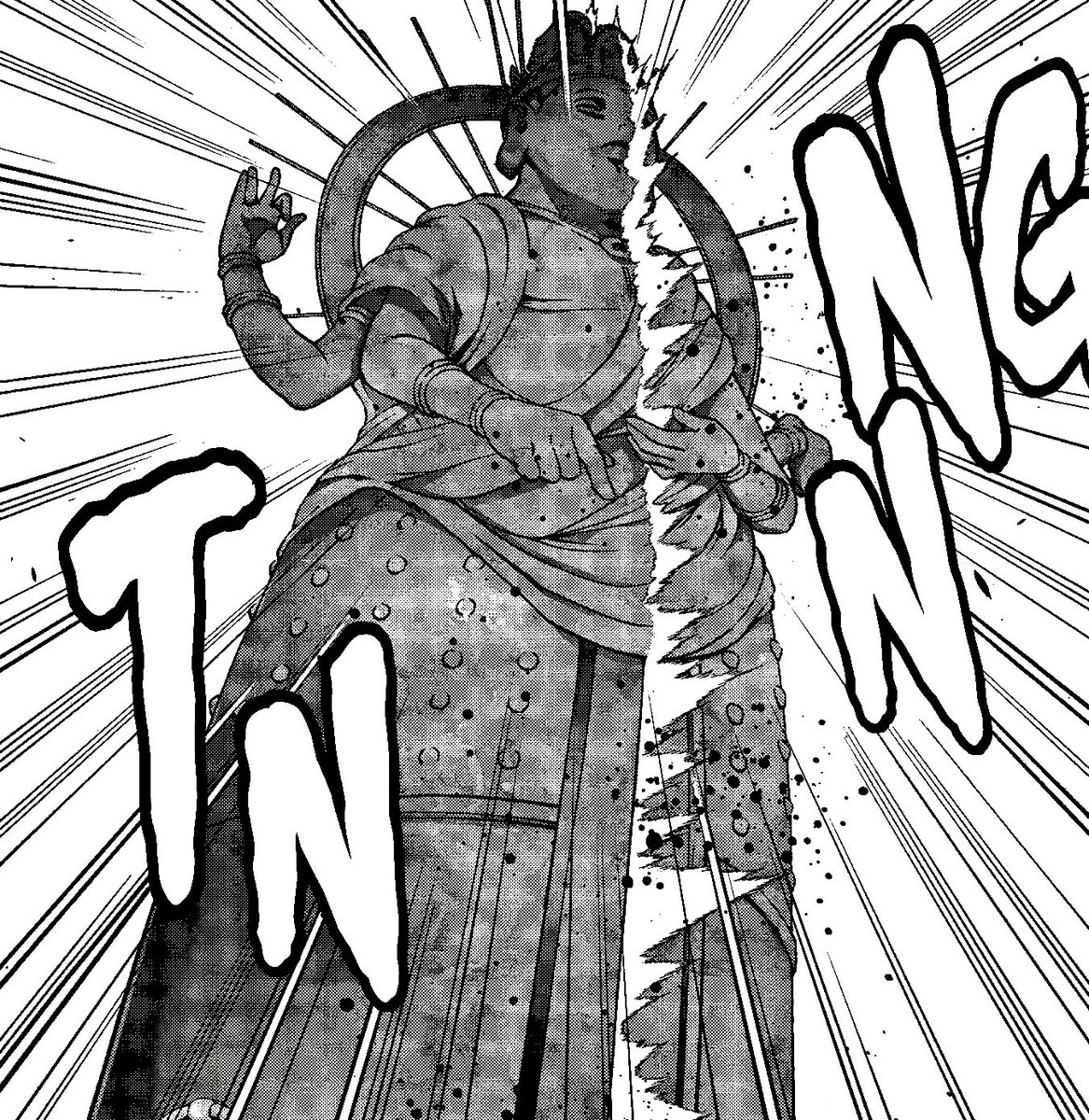 @AdventOfSukuna … sardines in a can. Confidently keeping them in place, as the innards of the Buddha’s hollow body were ladened with punitive spikes, but if this were the abrupt end of Sukuna… that’d be pretty disappointing, wouldn’t it?  sixth | #HEAVEN