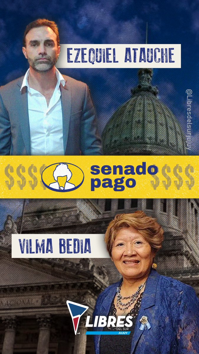 LDSJujuy's tweet photo. 🔴 La designación de familiares de los senadores Vilma Bedia y Ezequiel Atauche para trabajar en el Congreso ha desatado una ola de críticas. El presidente ha comentado al respecto, que es 'un tema arreglado', sin entrar en detalles. ¿Qué opinas sobre esta controversia? https://t.co/IWicl0k42y