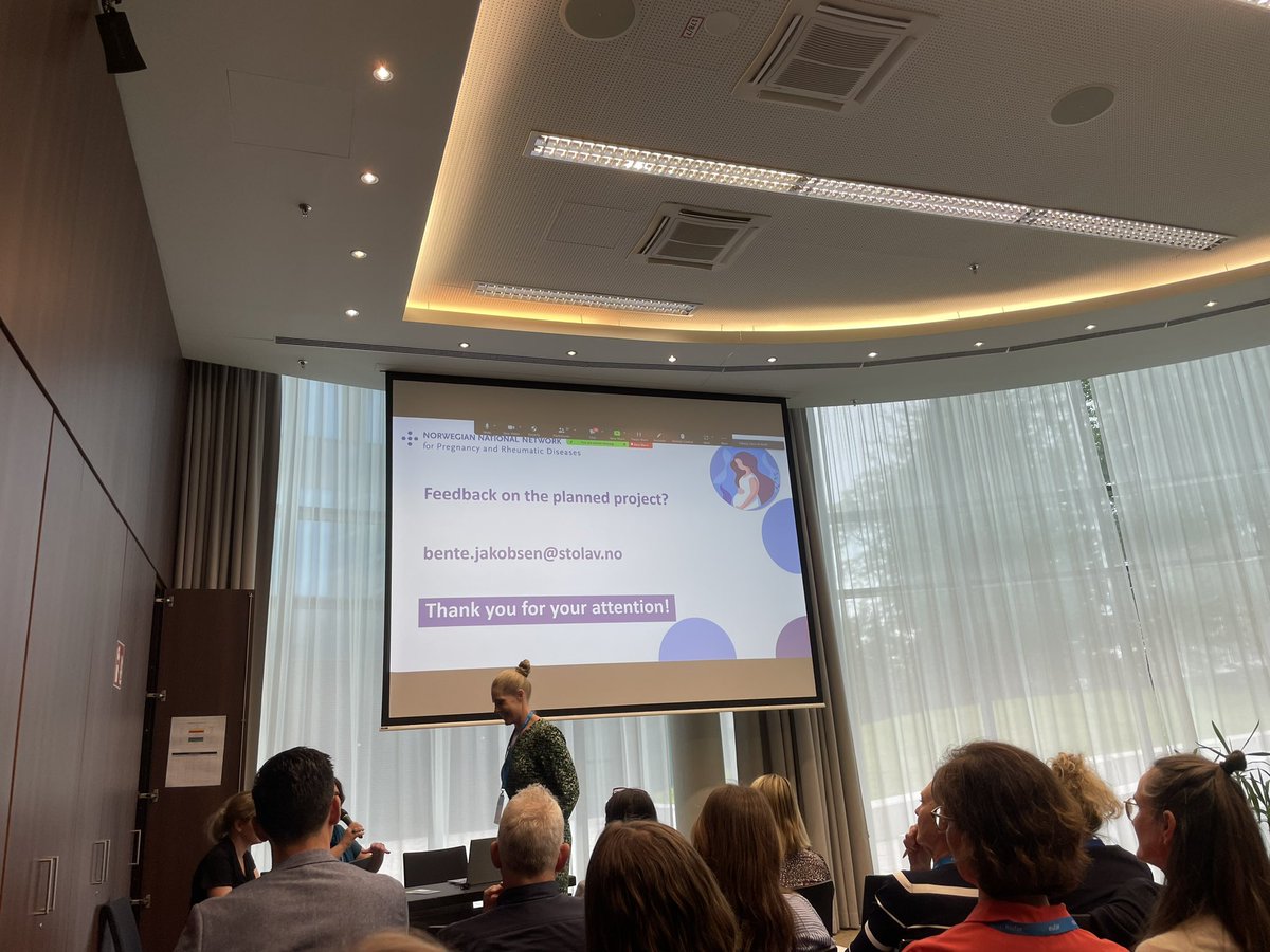 sil_aps's tweet photo. Nanna Surlemont Schmidt and Hiroki Ozawa present “Anti-Rheumatic Drugs During Pregnancy: An Assessment of International Regulator Advice” in the #ReHFaP https://t.co/3jyZQj9opM