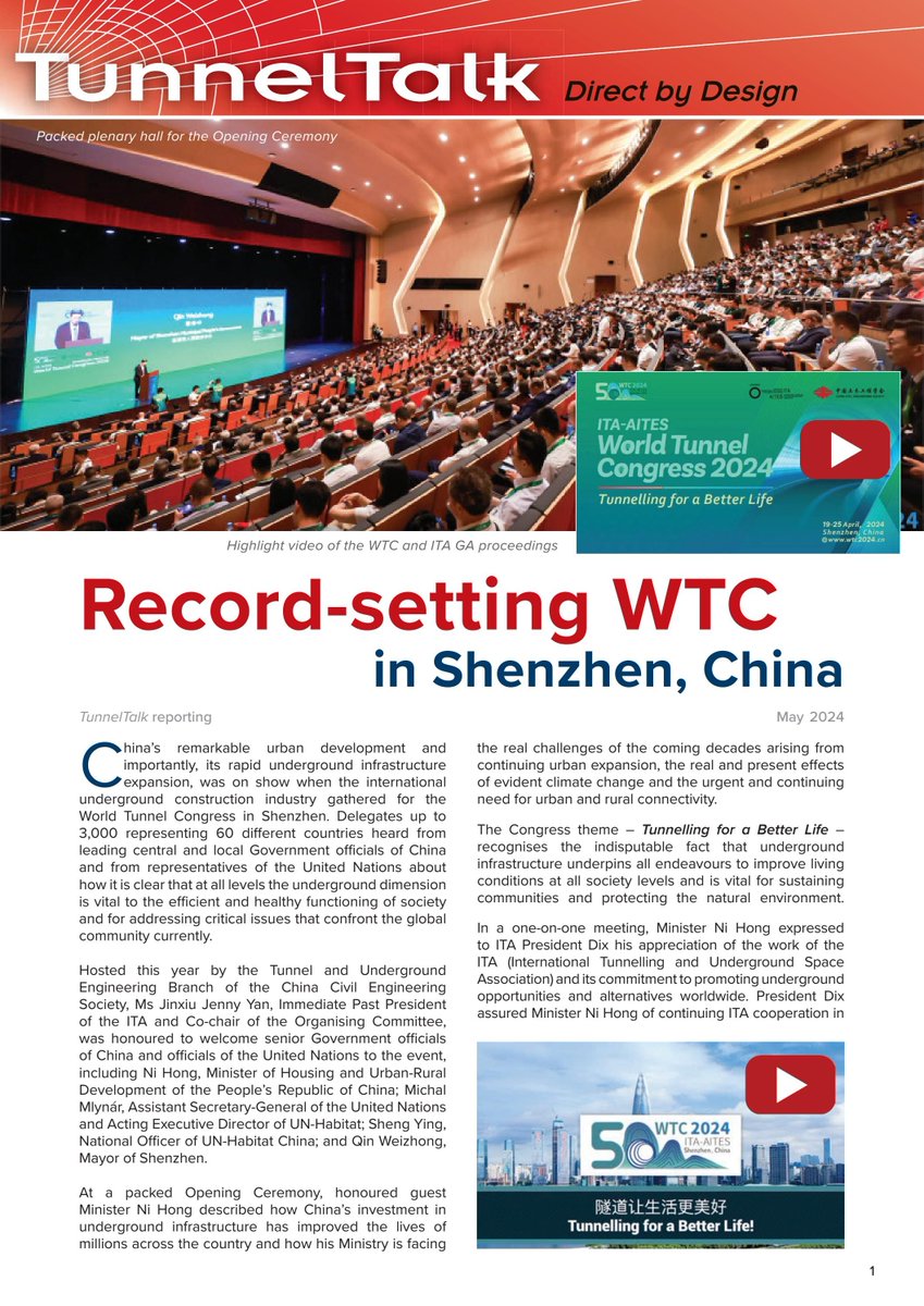 Tunnel_Talk's tweet photo. Underground infrastructure was the star of the show at WTC2024 https://t.co/upQLTiaVPJ that celebrated also the leadership of the ITA over the past 50 years since its foundation in 1974.
#underground #tunnelling #ITA #WTC2024 https://t.co/fv0zlCXa8o