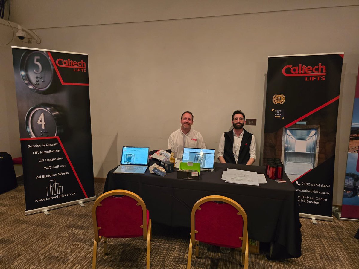 CaltechLifts's tweet photo. On a Tuesday Chris and Andrew were exhibiting at the Specifi event held in the Royal Concert Hall in Glasgow. 

The event involved 10 minute time slots with each attending architect. Brilliant structure - focussed and personable. 

#architects
#lifts
#exhibition
#royalconcerthall https://t.co/YXR3kYQ8Aq