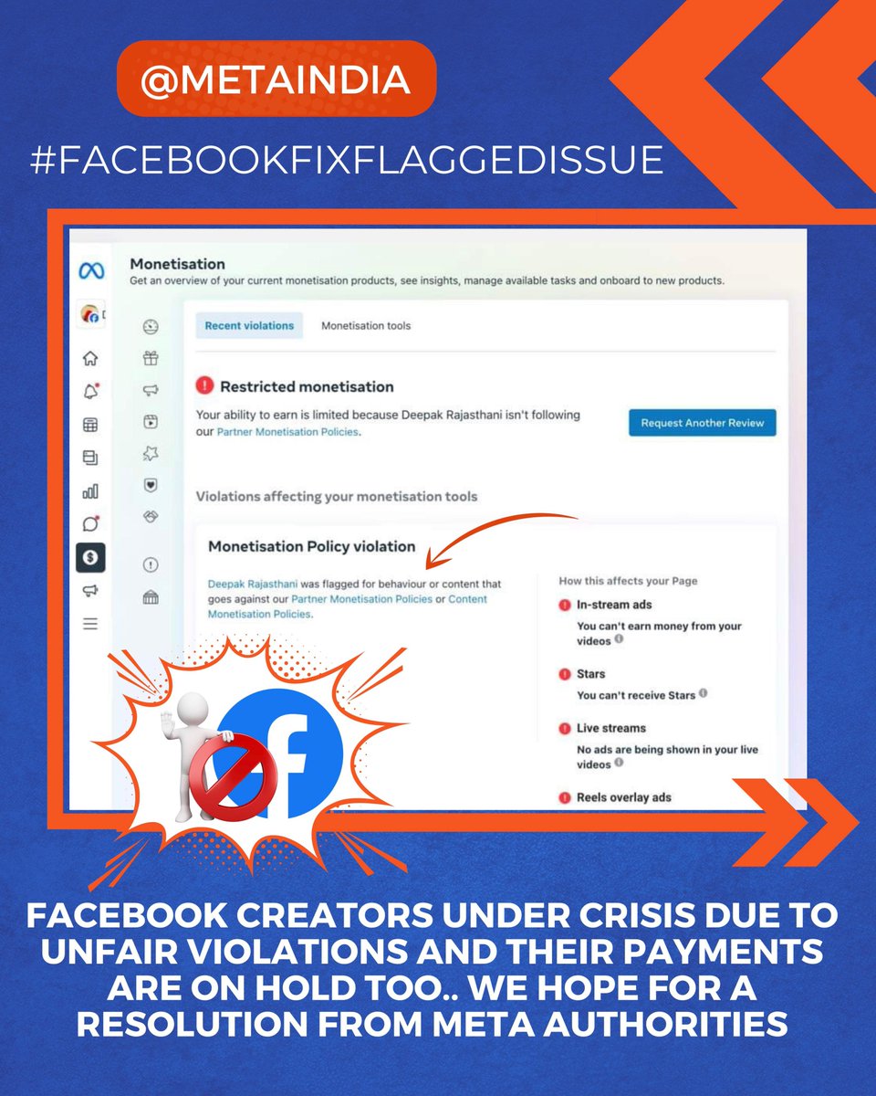 Mukund kumar Jha 🇮🇳 (@iammukundkumar) on Twitter photo The current situation on <a href="/facebook/">Facebook</a> is unacceptable for creators. Unfair flags and payment holds must be addressed. <a href="/vishalshahis/">Vishal Shah</a> <a href="/Meta/">Meta</a> <a href="/metaindia/">Meta India</a> <a href="/finkd/">Mark Zuckerberg</a> <a href="/elonmusk/">Elon Musk</a>, please step in. #FacebookFixFlaggedIssue The current situation on <a href="/facebook/">Facebook</a> is unacceptable for creators. Unfair flags and payment holds must be addressed. <a href="/vishalshahis/">Vishal Shah</a> <a href="/Meta/">Meta</a> <a href="/metaindia/">Meta India</a> <a href="/finkd/">Mark Zuckerberg</a> <a href="/elonmusk/">Elon Musk</a>, please step in. #FacebookFixFlaggedIssue