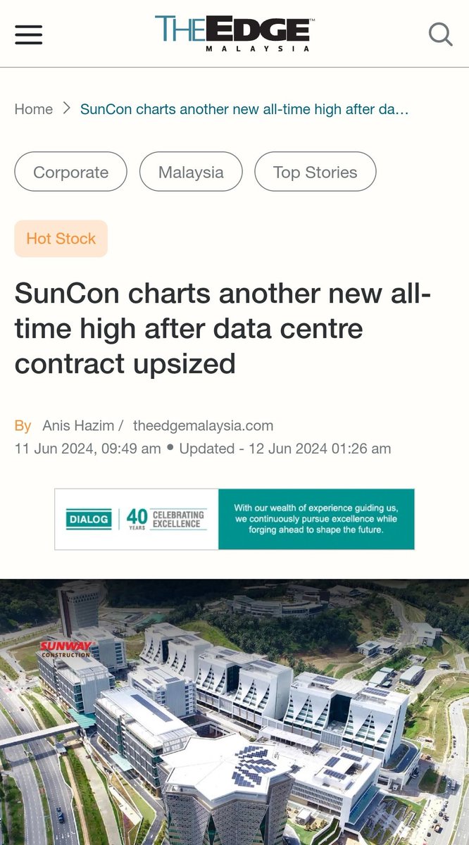 Investing_Buddy's tweet photo. Harga saham Sunway Construction terus menunujukkan kenaikan (rm3.93) setelah mereka berjaya mendapatkan projek bernilai RM3.2 billion untuk membina pusat data. Kecerdasan Buatan (AI) telah menjadi tren di dalam produk syarikat teknologi.
Baca : https://t.co/OK9y2JbE8b
#Suncon https://t.co/LuaXHFXsEy