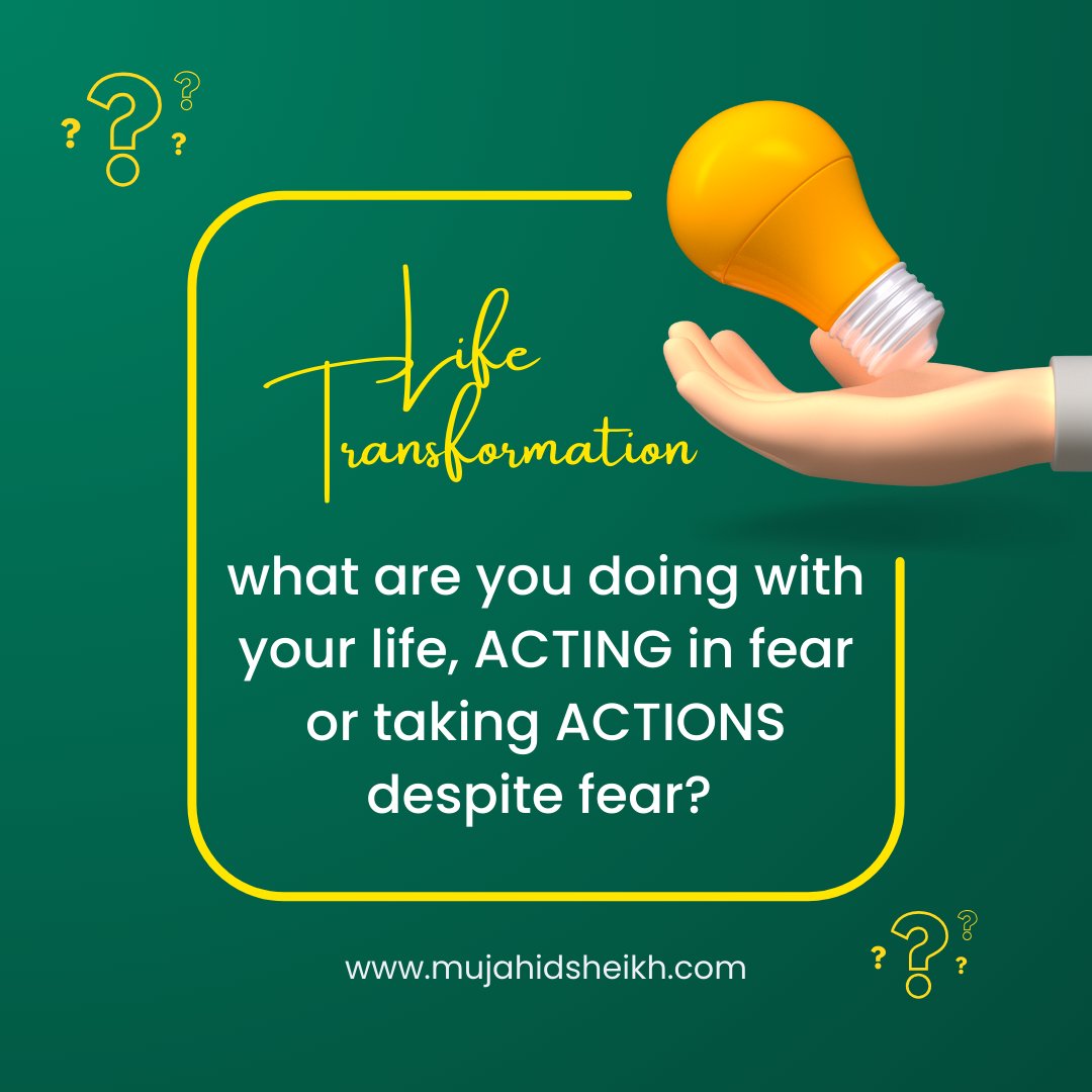 Mujahid92's tweet image. This powerful question can change everything. You have two choices: act in fear or act despite fear. The choice is yours, and the ball is in your court.

Unlock the secrets to overcoming fear 

📚 Read Now: mujahid92.myinstamojo.com/product/923827…

#transformativebooks #innerpower