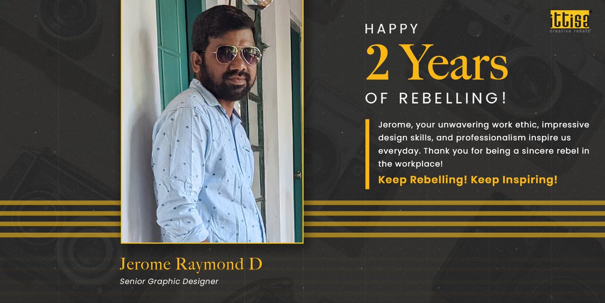 ittisa_IN's tweet photo. Congratulations, Jerome Raymond, on two fantastic years at Ittisa!

Your outstanding design skills, sincerity, and calm demeanor inspire us every day.

Thank you for your creativity and professionalism!

Keep Rebelling! Keep Inspiring!

#Ittisa #CreativeRebels #WorkAnniversary https://t.co/hZlndz3afS