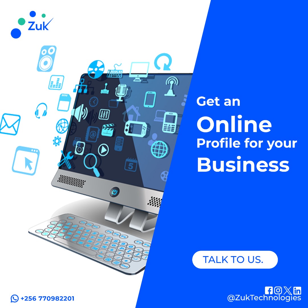 ZukTechnologies's tweet photo. An online presence is essential in today's digital world. Get your business profile set up today! Please reach out to us for more information on +256770982201
#SMEsGoDigital
#OnlinePresence https://t.co/atsfqqmCY9