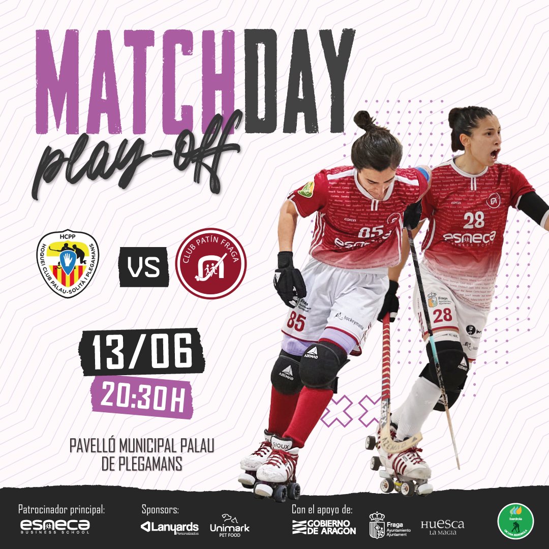 clubpatinfraga's tweet photo. 🔥 NUEVO MATCH DAY PLAY OFF🔥

🏒 @hoqueiclubpalau  🆚 CP Esneca Fraga🏒

📆 DÍA: Hoy 13 de junio.
🕗 HORA: 20:30h.
📍 LUGAR: Pavelló Municipal d’Esports Maria Víctor, Palau de Plegamans (Barcelona).

¡A por todas chicas! 😍

@FragaAyto
@ESNECA
@hockeymania
@AzemadSport https://t.co/GaiWquZS8k