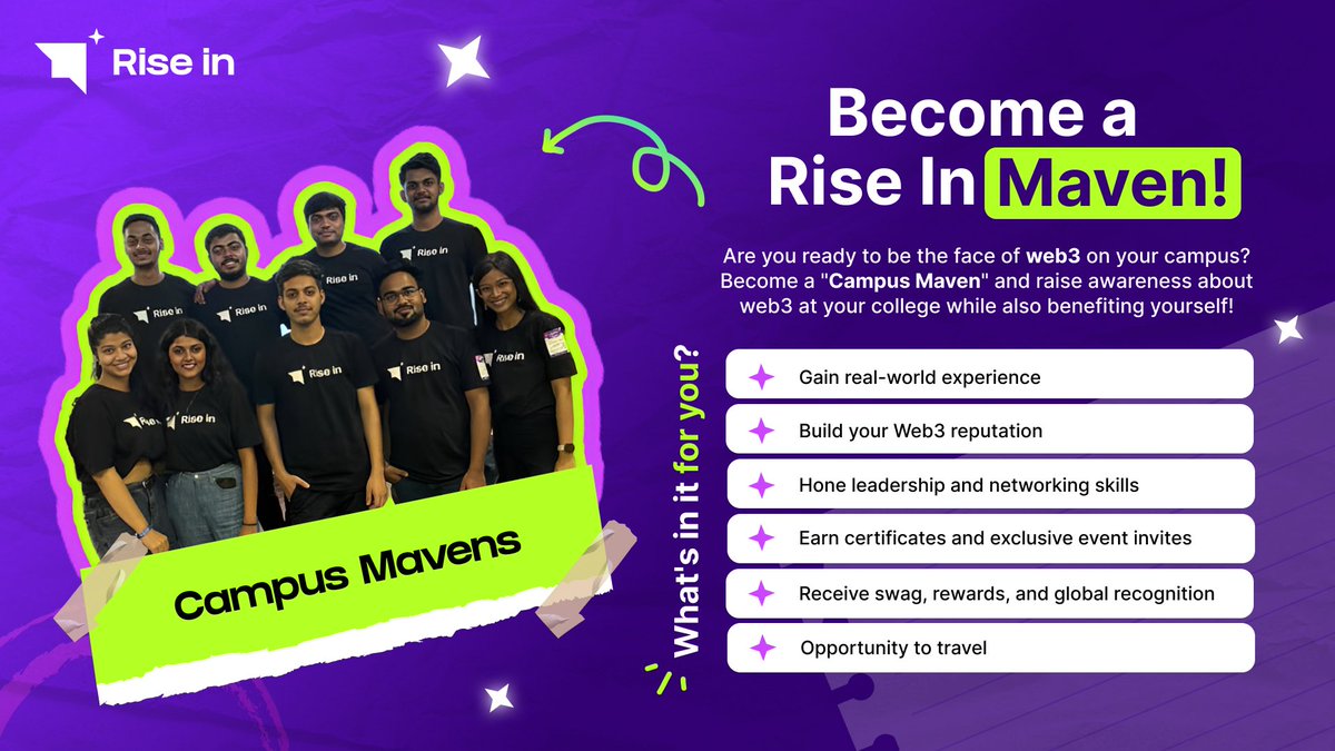 SahityaRoy07's tweet photo. 🎉 Exciting News! Our Campus Maven program is open for new applicants after a successful 1st batch! 🚀

Are you passionate about organizing events,meetups, and hackathons? Join us and make an impact!

Apply now and be a part of something big! ✨ 
#web3hiring #community https://t.co/vR29JZFIa1
