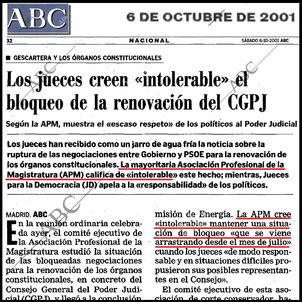 Ivanjode's tweet photo. Qué risas cuando a los jueces les parecía intolerable que el CGPJ llevara bloqueado 2 meses y el ABC llevaba el escandalazo a portada. https://t.co/aFCOjA9kpu