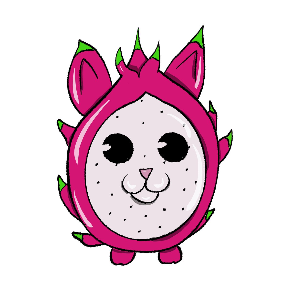 seraph_93's tweet photo. My prompts for that day: dragon fruit cat and vampire cat https://t.co/M5ovX8p5aK