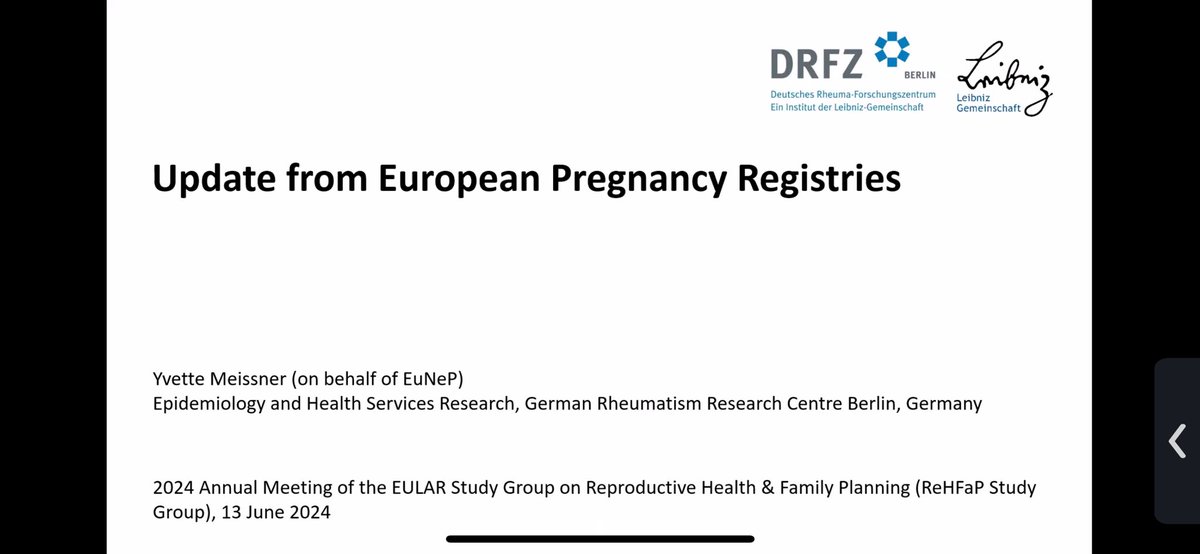 sil_aps's tweet photo. Yvette Meissner talks to us about Update from European Pregnancy Registries in the #ReHFaP #EULAR2024 meeting 👇🏼 https://t.co/NLRyEPilFX