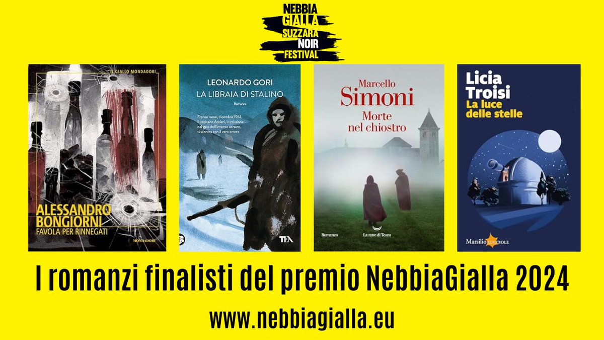 Ecco i finalisti della quindicesima edizione del Premio NebbiaGialla per la letteratura noir e poliziesca 2024. 
La premiazione si terrà sabato 14 settembre 2024 a Suzzara (MN).
nebbiagialla.eu/2024/06/13/i-f…