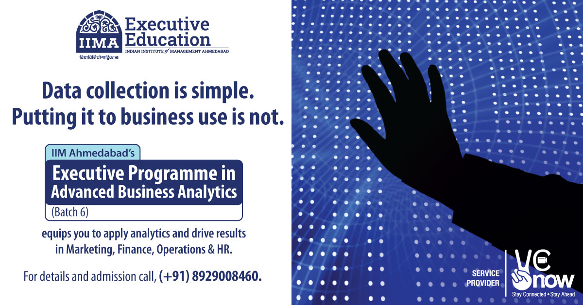Analyticsindiam's tweet image. #Data is constantly evolving and demanding new ways to be understood. To keep up with these changes, #WorkingProfessionals need to stay ahead with the latest analytical tools and techniques.

#IIMAhmedabad’s Executive Programme in Advanced Business Analytics (#EPABA) seeks to