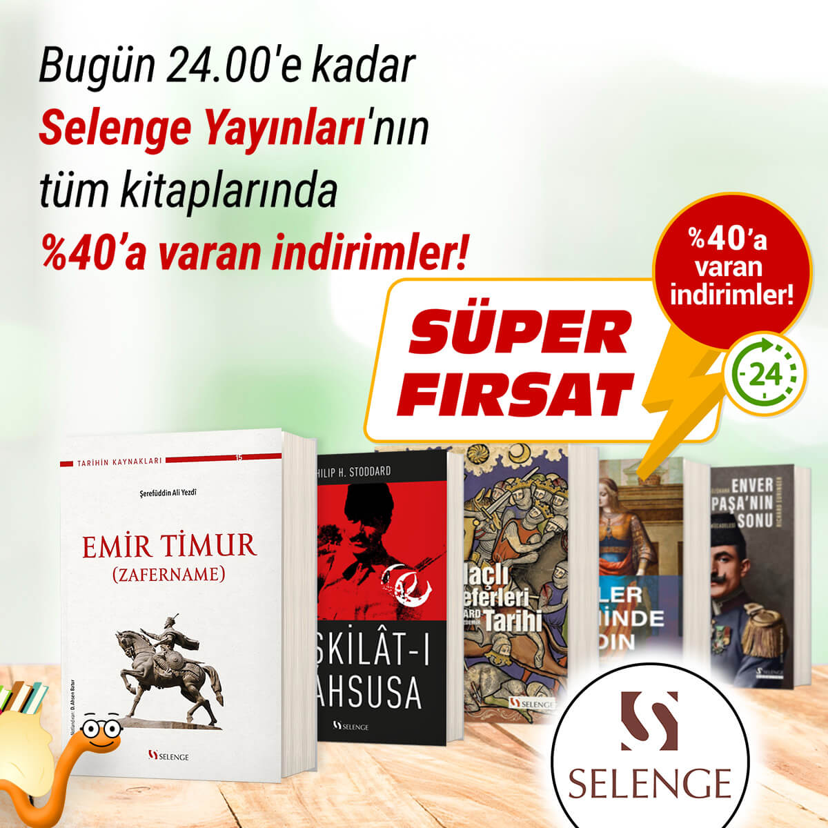 kitapyurducom's tweet photo. 📚 Fırsatı Kaçırmayın 🎉
Bugün ⏰ 24.00'e kadar Selenge Yayınları’nın tüm kitaplarında %40'a varan indirimler Kitapkurtlarını bekliyor 💥
https://t.co/ZS15Cxpftu
#KitapYurdu #SelengeYayınları #KitapKurtları https://t.co/Hnfv6yp2E0