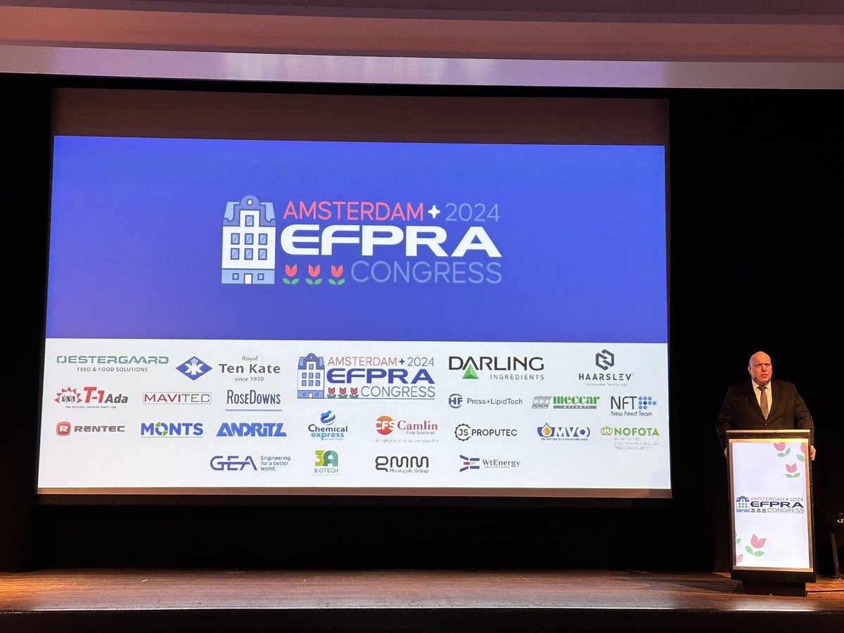 olie_en_vet's tweet photo. Today opening of the 2024 #EFPRA conference in Amsterdam. Important opportunity to meet animal fat / rendering industry and to discuss developments. @olie_en_vet is happy to support this conference. https://t.co/BqmJ1zJcW8