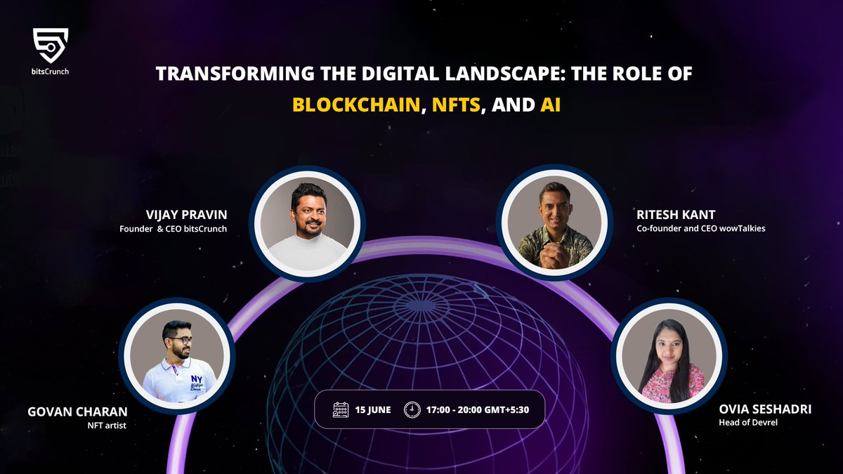 Vanakkam Chennai 👋

bitsCrunch Discover event is happening in Chennai on June 15th! 

Join us to dive into the future of Web3 :

Transforming the Digital Landscape: Blockchain, NFTs, and AI 🌐

🔹 Latest trends in blockchain &amp; NFTs
🔹 Insights into NFT forensics
🔹 Keynote by