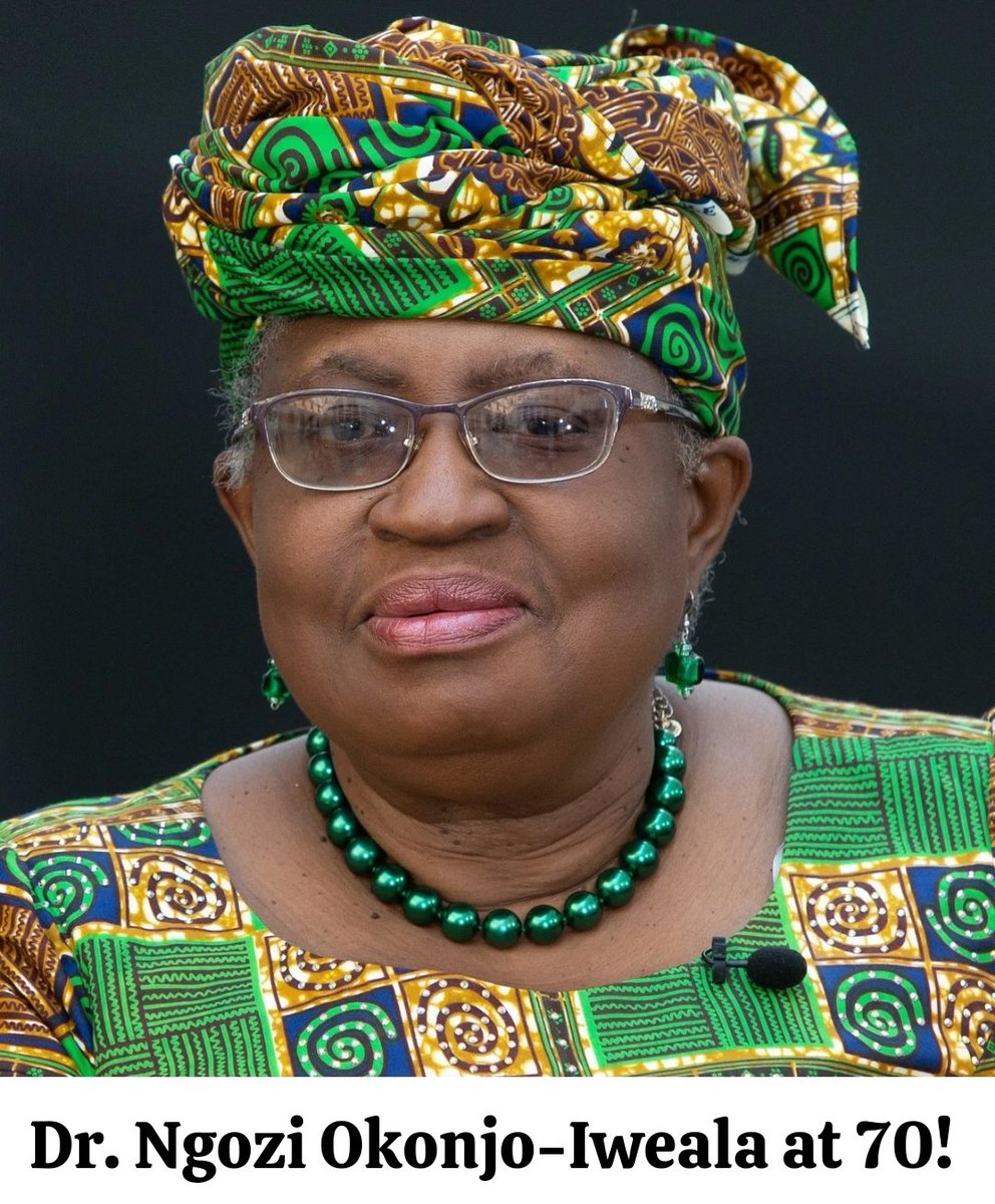 IgboHistoFacts's tweet image. Ngozi Okonjo-Iweala is 70 today.

Dr. Ngozi Okonjo-Iweala, is the Director-General of the World Trade Organization (WTO), situated in Geneva, Switzerland. She is historically the first woman and the first African to head the WTO.

Let&apos;s Retweet to celebrate her