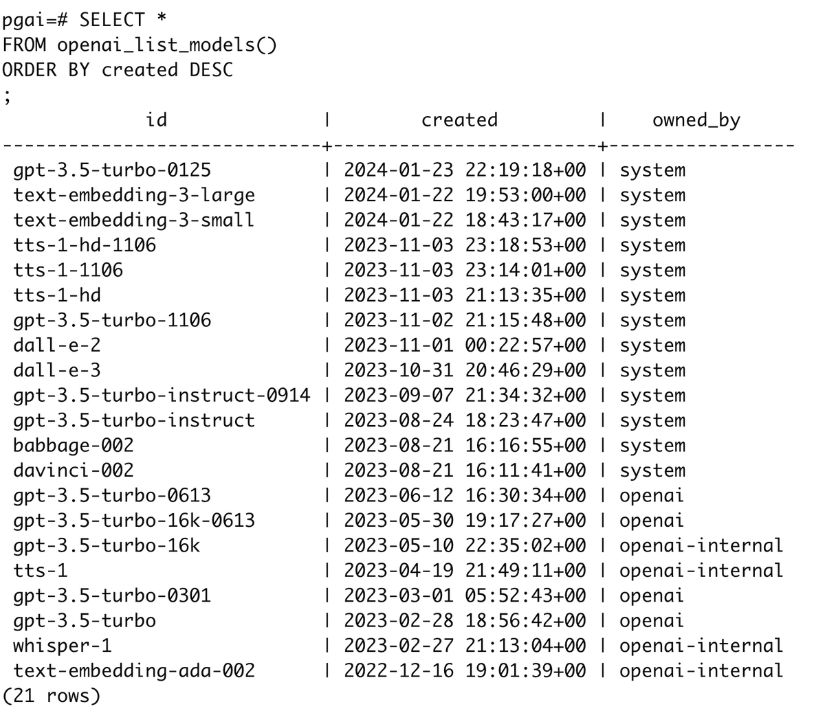 mahtodeepak05's tweet image. Exploring new wonders by  @TimescaleDB 
Pretty cool releases!! 🫡🫡

My set is on EC2 - Amazon Linux on PG 16.3!
had some issues but finally Fun time !

#pgai #extensions #PostgreSQL