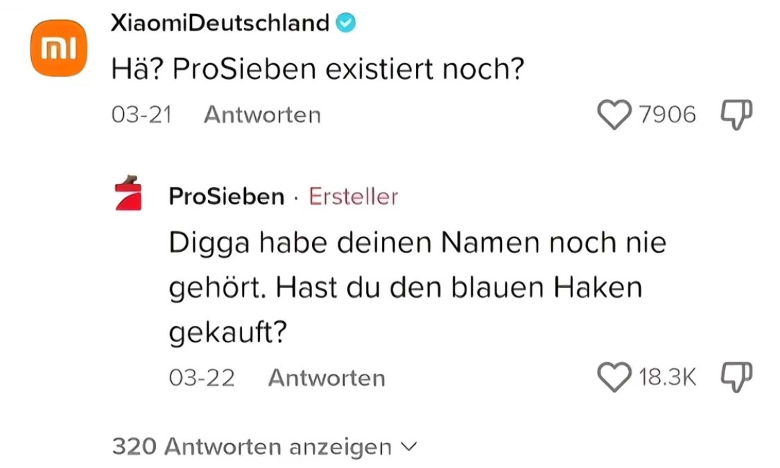 bilalssk21's tweet image. Wieso nimmt aber der ProSieben admin andere firmen so auseinander auf tiktok 💀