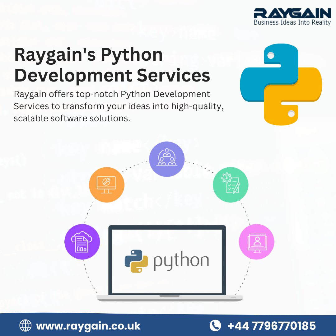 raygaintech's tweet image. Raygain's top-notch Python Development Services 🚀
#PythonDevelopmentServices #TechSolutions #CustomSoftware #cfbr #WebDevelopment
👉 Visit us at raygain.co.uk to more.