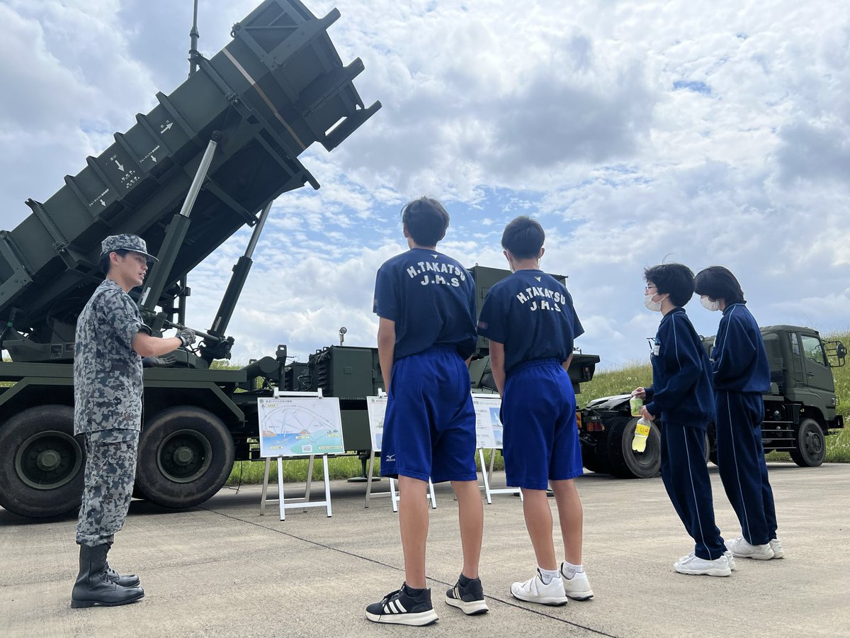 八千代市立東高津中学校の皆さん 第1高射隊へ職場体験に来てくれて