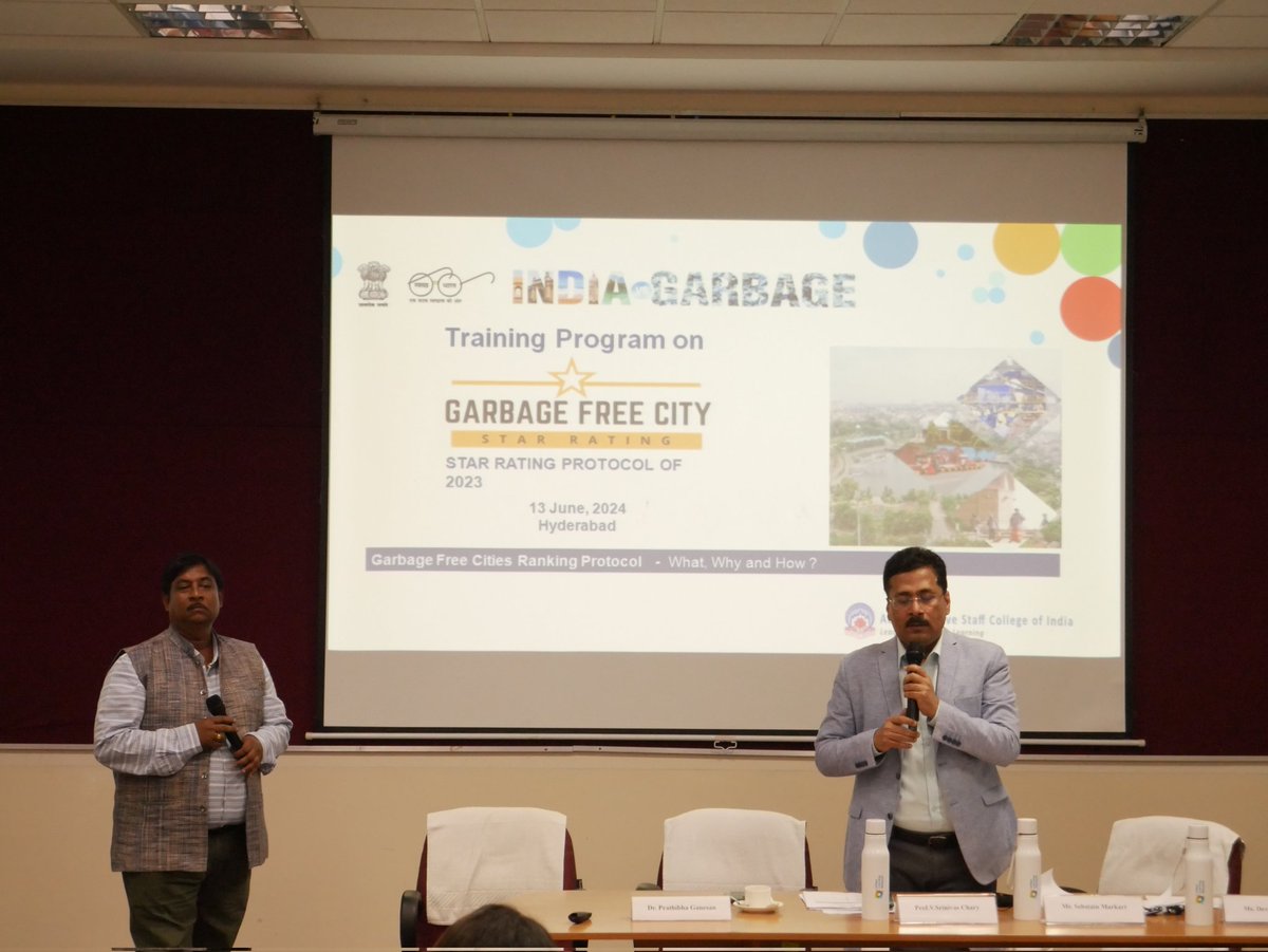 Urban Management - ASCI (@urban_asci) on Twitter photo <a href="/Chary_VSC/">V. Srinivas Chary</a> <a href="/ash_ergo/">Asher George</a> <a href="/SwachhBharatGov/">Swachh Bharat Urban</a> "Action plans should consist of 3 or 4 achievable points that can be completed in a few days, rather than being outlined in a lengthy book." - said Prof. Chary during the session 'Where do we stand now against the
benchmark?'
#plastic #wastemanagement #environment #peerlearning <a href="/Chary_VSC/">V. Srinivas Chary</a> <a href="/ash_ergo/">Asher George</a> <a href="/SwachhBharatGov/">Swachh Bharat Urban</a> "Action plans should consist of 3 or 4 achievable points that can be completed in a few days, rather than being outlined in a lengthy book." - said Prof. Chary during the session 'Where do we stand now against the
benchmark?'
#plastic #wastemanagement #environment #peerlearning