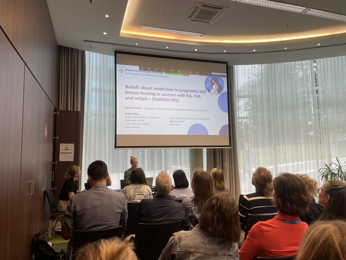 sil_aps's tweet photo. Bente Jakobsen presents “Beliefs about medicines in pregnancy and breast-feeding in women with RA, PsA and axSpA - (HolMeD-IRS)” at the #ReHFaP #EULAR2024 meeting https://t.co/VpWPRxbivs