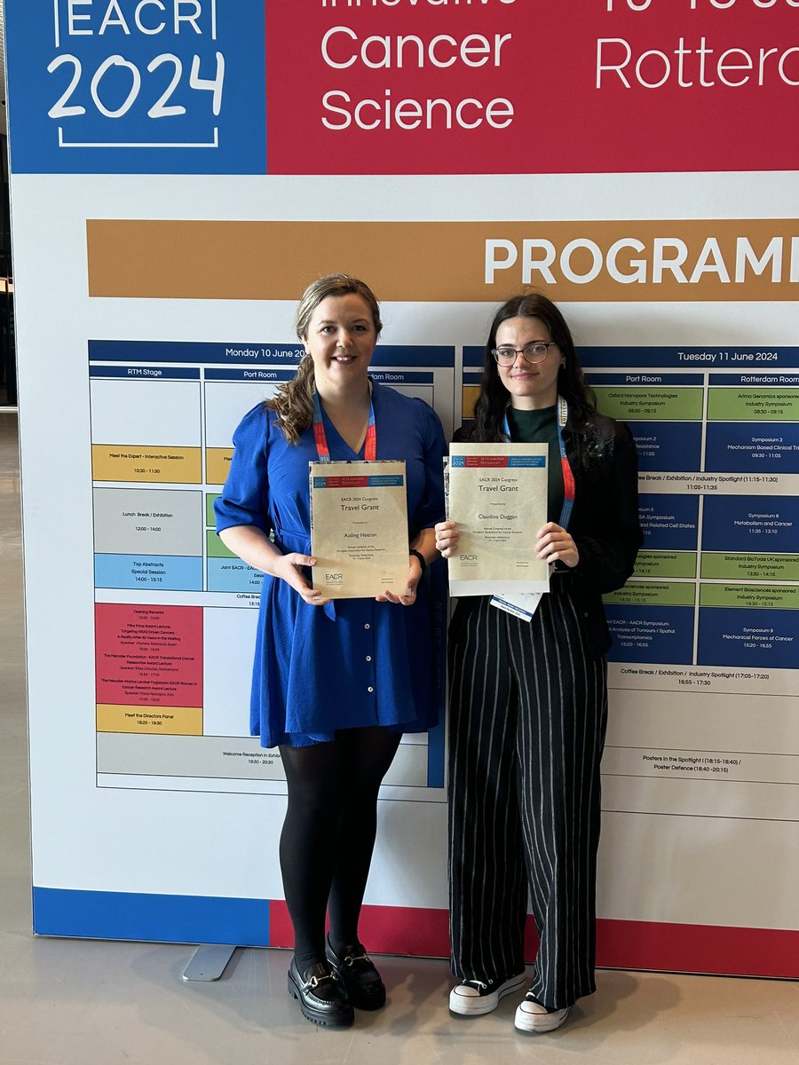 Thanks <a href="/EACRnews/">EACR</a> for the travel grant. Great few days in Rotterdam with lots of fantastic talks #EACR2024 <a href="/ClaudineDuggan/">Claudine Duggan</a>