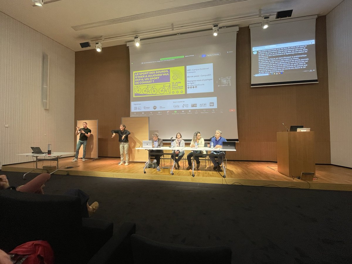 d2faie's tweet photo. La colloque internationale « Le sport des sourds, d’hier à aujourd’hui, est-il un sport de combat » organisée par l’ #EHESS vient de commencer ! #LSF #sport #international https://t.co/buGa7rllee