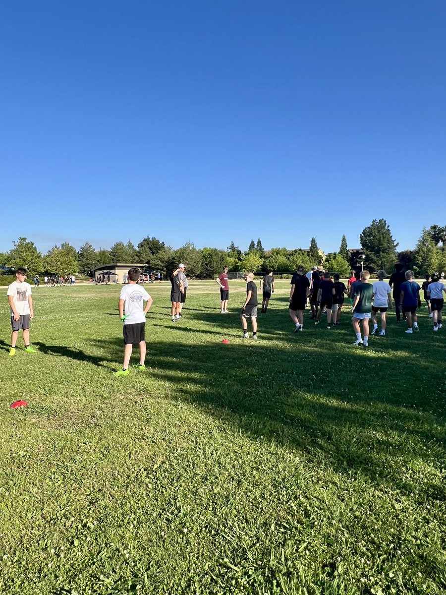 CoachHogge72's tweet photo. Best time of the year is back… summer training for #jrRhinos!! 🏈 About 120 strong over 4 age groups working hard this June 12th in Twelve Bridges, CA community! Games in 2 months! Appreciate all the coaches that do so much to impact the community, excited for the season! August 17th, JR RHINOS jamboree, info to follow!! 🦏🟢⚫️ @paaashley @BrooksHogge248 @ColtonHogge75 #hoggeboys #thenextepisode #summertime