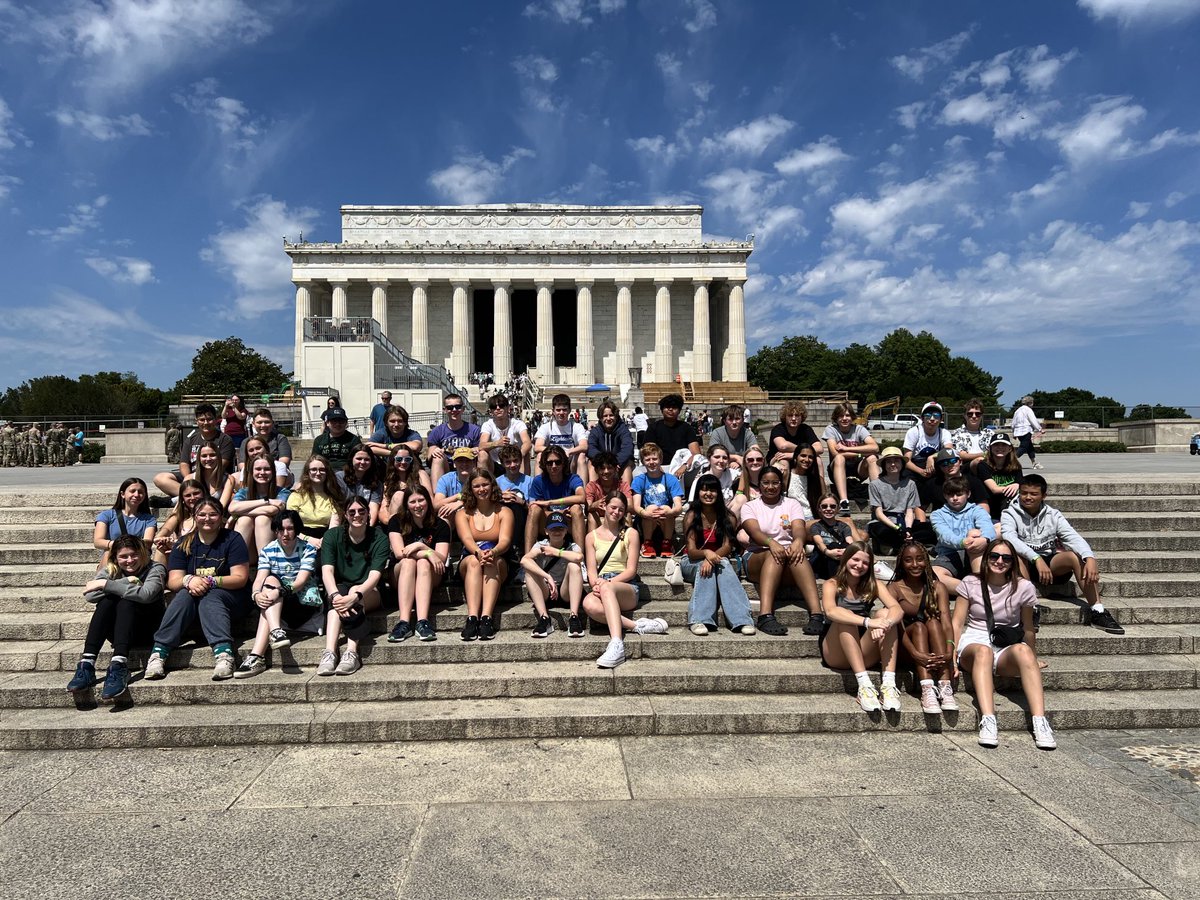 The 8th grade class trip to Washington DC started today.