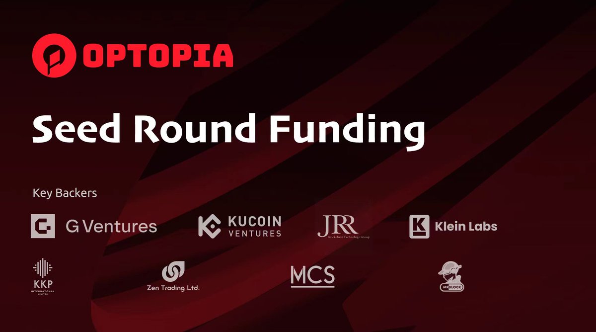 Optopia_AI's tweet image. 🎉Exciting News from Optopia

👏We&apos;ve successfully finished seed round funding, with investment from G Ventures, @KuCoinVentures , @jrrcrypto, @kleinlabsxyz , KKP, Zen Trading Ltd, MCS, @mrblocktw and more.

🧑‍🌾This milestone will help us build the next-gen AI + layer2 blockchain,…