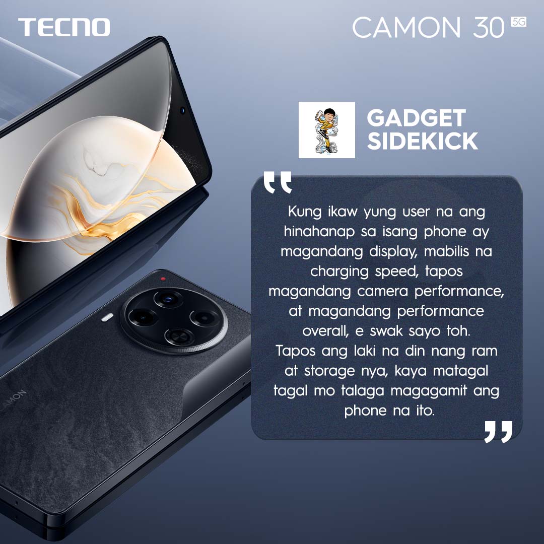 Tecnomobileph's tweet photo. From display to battery to camera, TECNO CAMON 30 5G excels in every aspect. The perfect phone for all your needs!
Checkout Gadget Sidekick's review for more information:
https://t.co/07VgmGg859
#VlogLikeaPro #TECNOCAMON30Series #TECNOPhilippines https://t.co/ofFvZ72rGD