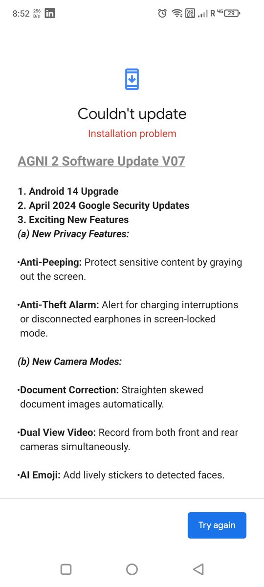 anandnitp7's tweet photo. @LavaMobile it fails every time. How to upgrade now? https://t.co/9jYPsAZEr2
