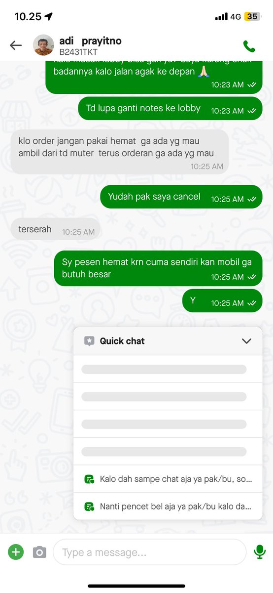 goraemamba's tweet photo. Kata gue bebenah @gojekindonesia 

Ada aja dramanya gue tuh sama gojek wkwk herannnn https://t.co/WWgTRA6I8g