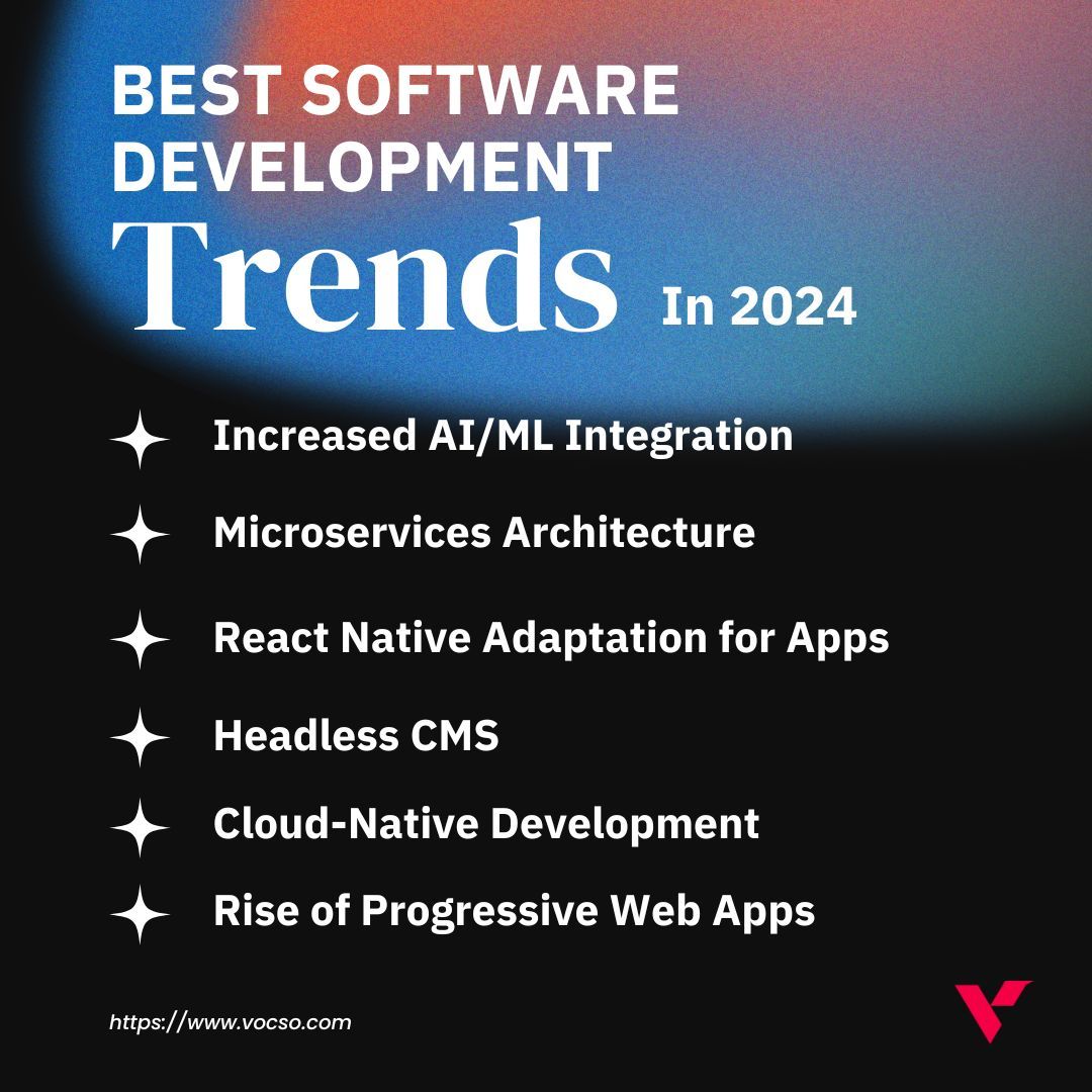 deepakchauhan_v's tweet photo. I often get asked/suggested by our clients and prospects. Software development is movin' fast in 2024! Here's a quick look at some hot trends: Cloud โ๏ธ, AI , PWAs & more! Stay ahead of the curve, devs! #devtrends #softwaredevelopment https://t.co/nLQTyK4R7v