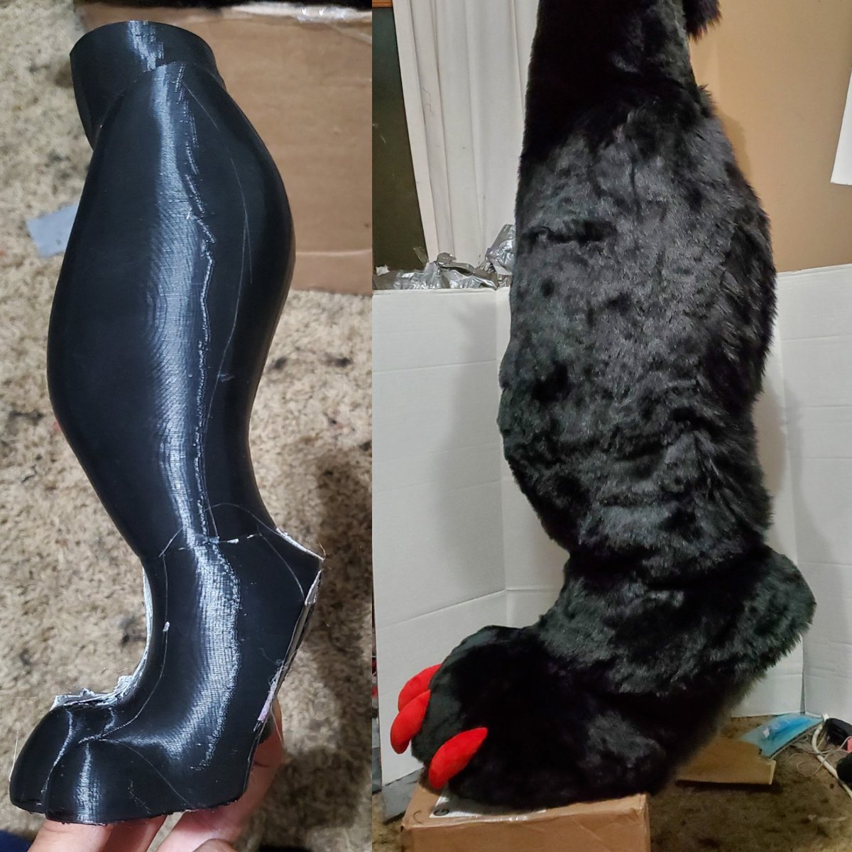MissingJay's tweet image. Prototype to Suit 
So happy with what 3D sculpting and printing has done to help my fursuit making