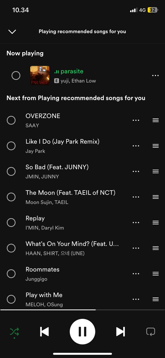 goraemamba's tweet photo. Alasan sulit berenti spotify krn kalo kasih rekomendasi lagu kok ya pas bgt masuk kuping 😭🤏🏼 https://t.co/vyhZcJnMH5