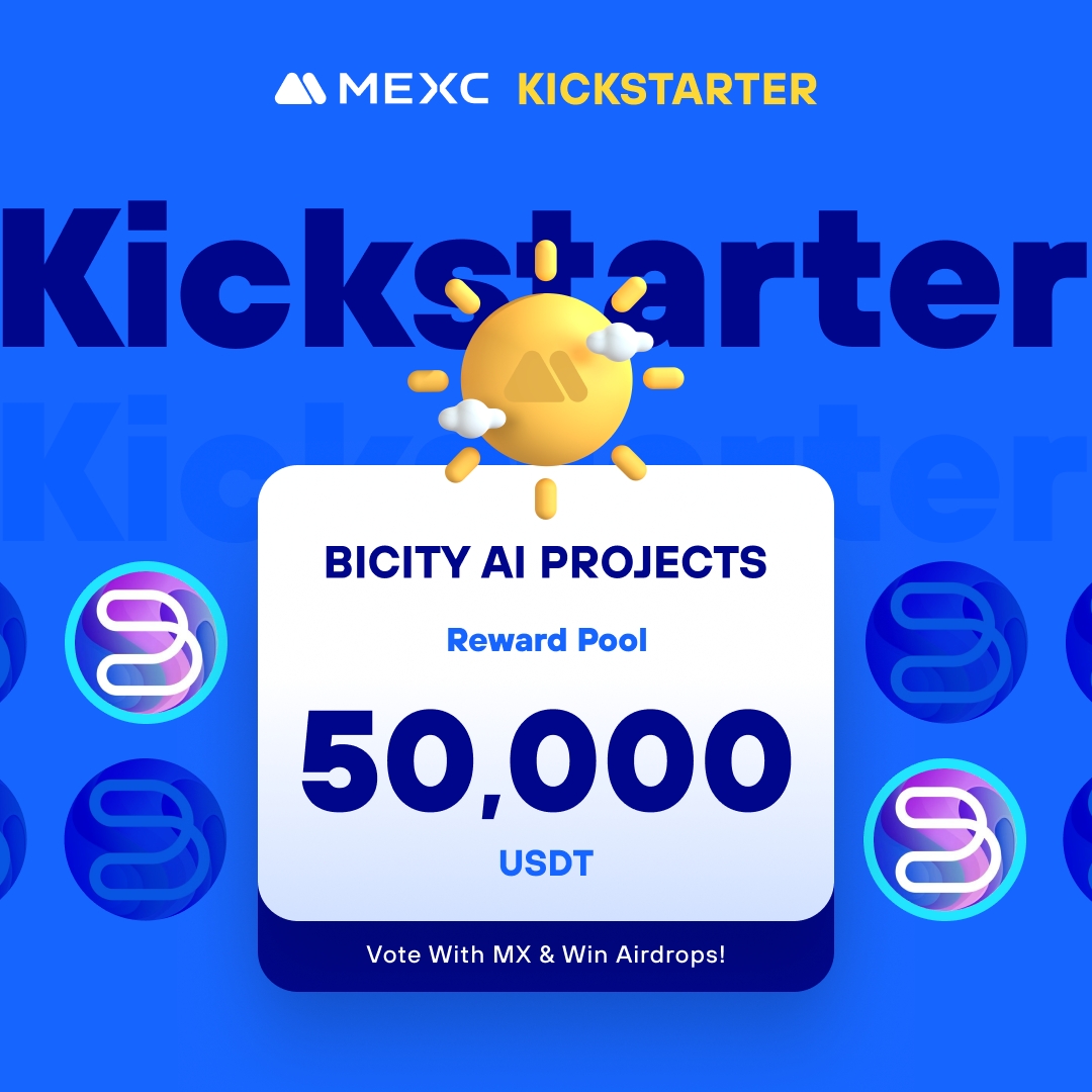 MEXC_Official's tweet image. .@bicitycom, a leading firm that uses AI to create articles, visuals, edit images, and produce sound-related projects, is coming to #MEXCKickstarter 🚀 

🗳Vote with $MX to share massive airdrops
📈 $BICITY/USDT Trading: 2024-06-14 14:00 (UTC)

Details: mexc.com/support/articl…
