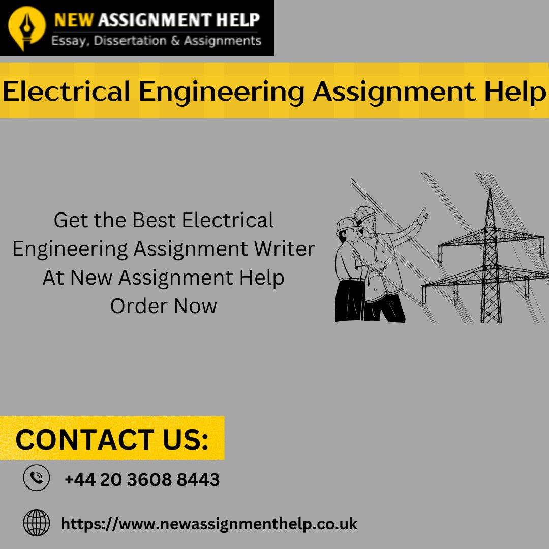 NewAssignmentH2's tweet image. Power Up Your Grades: Electrical Engineering Assignment Help by New Assignment Help! ⚡ Let our experts guide you through electrical engineering assignments with precision. 📝
Visit Us At:- newassignmenthelp.co.uk/electrical-eng…
#electricalengineering #electricalengineeringassignment #helper