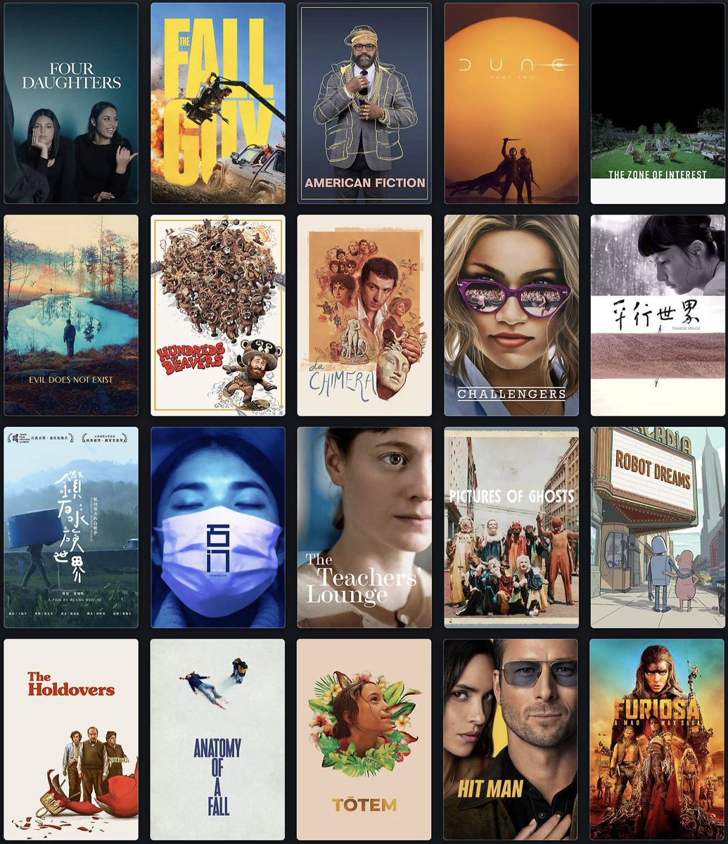 DanTaiTW's tweet photo. Best films of 2024 so far? 
(based on Taiwan release dates) https://t.co/1NeIBSF7bY