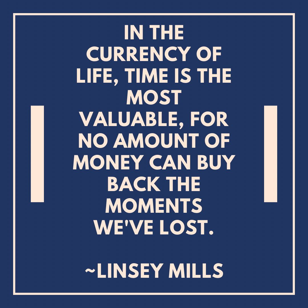 Linseymills's tweet image. In the currency of life, time is the most valuable, for new amount of money can buy back the moments we’ve lost. ~Linsey Mills
#lifesmoments #successtips #timeispreciouswasteitwisely #timeismoney #lifelessons
Follow #currencyofconversations #callinzgroup #simplyoutrageous