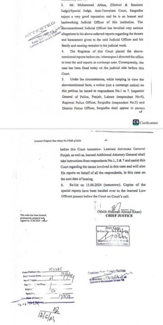 PTIofficial's tweet image. اسلام آباد ہائیکورٹ اور پشاور ہائیکورٹ کے ججز کے خوفناک انکشفات کے بعد اب سرگودھا انسداد دہشت گردی کی خصوصی عدالت کے جج محمد عباس کا خفیہ ایجنسیوں بالخصوص ISI کی جانب سے جج صاحب اور انکے اہل خانہ پر دباؤ اور ہراساں کرنے کا انکشاف!

لاہور ہائیکورٹ کا سیکٹر کمانڈر ISI سرگودھا کو…