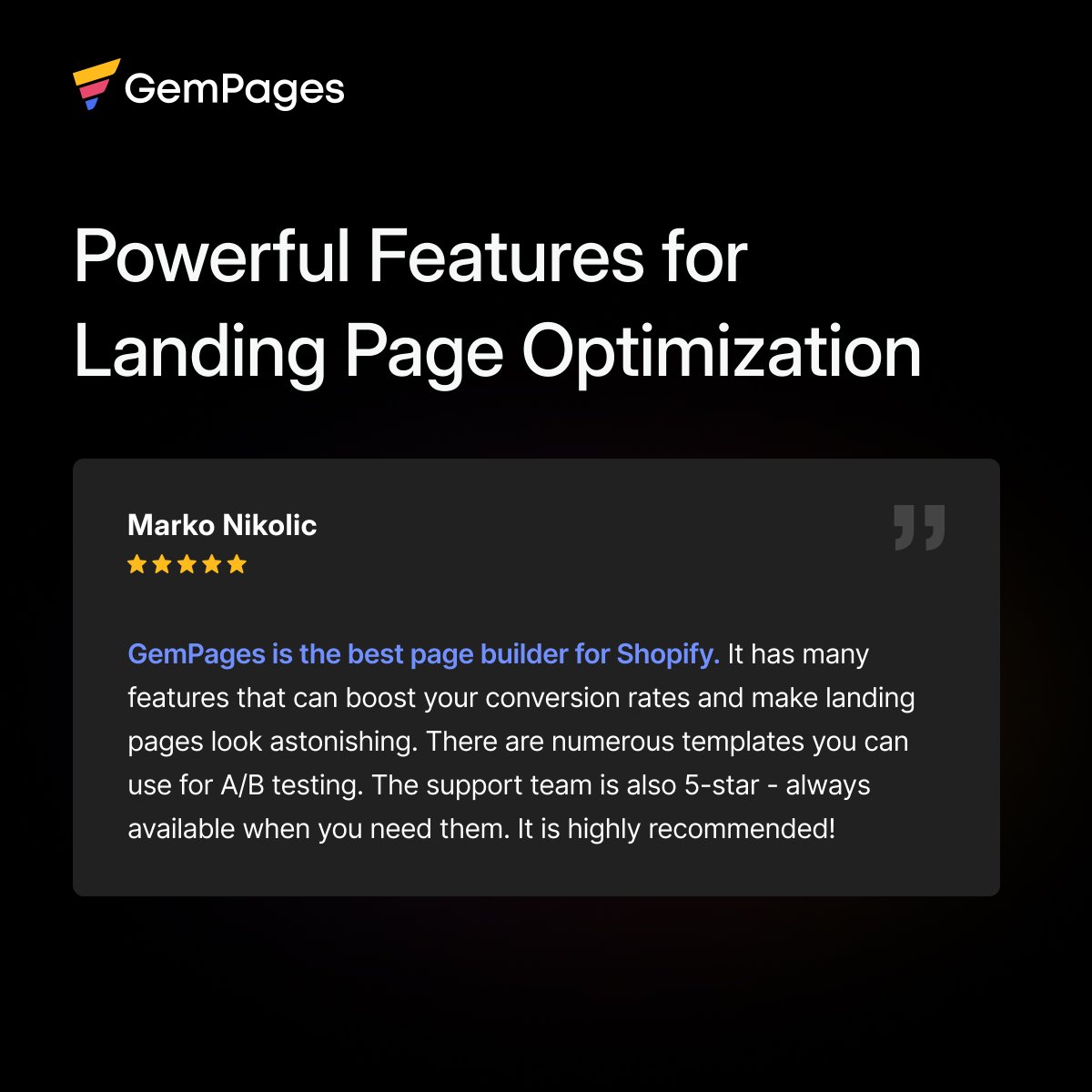 gempages's tweet image. 🌟Love to see our customers have a satisfying experience with #GemPages! Your feedback inspires us to keep innovating and improving our product!

➡️Install now and try @gempages  for FREE: bit.ly/appstore-Gempa…