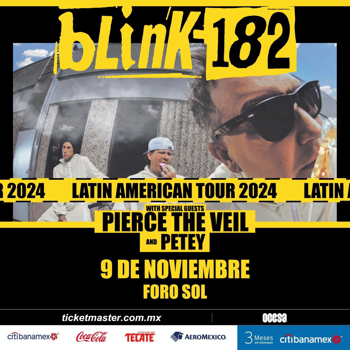 🚨 INFORMACIÓN IMPORTANTE 🚨

PIERCE THE VEIL &amp; PETEY se suman como invitados especiales para el concierto de Blink-182 en el Foro Sol. 

Estas bandas abrirán el espectáculo, prometiendo una velada llena de energía y música de alta calidad. 

La cita es el próximo 9 de Noviembre